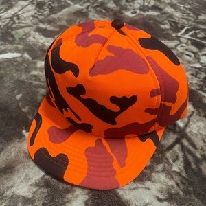 Vintage Orange and Brown Camouflage Cap